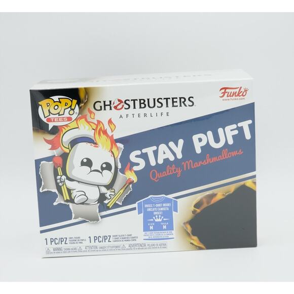 Funko Pop! Tees, Ghostbusters Stay Puft T-Shirt SZ-M and Mini Puft Figure - Picture 1 of 6